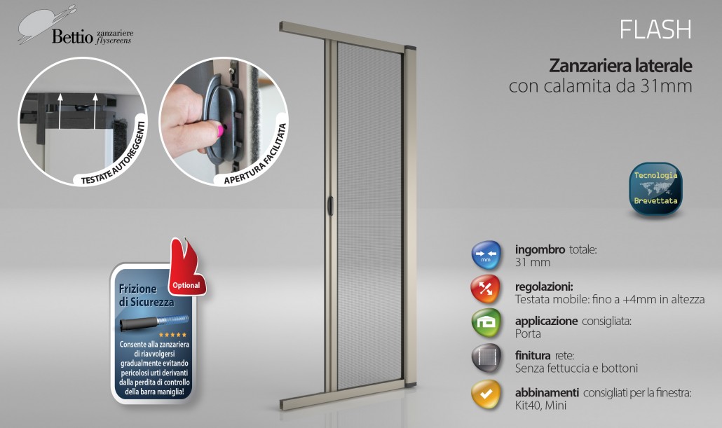 Zanzariera Laterale con calamita.