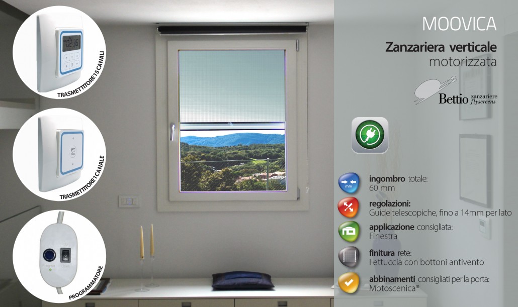 Zanzariera verticale motorizzata.